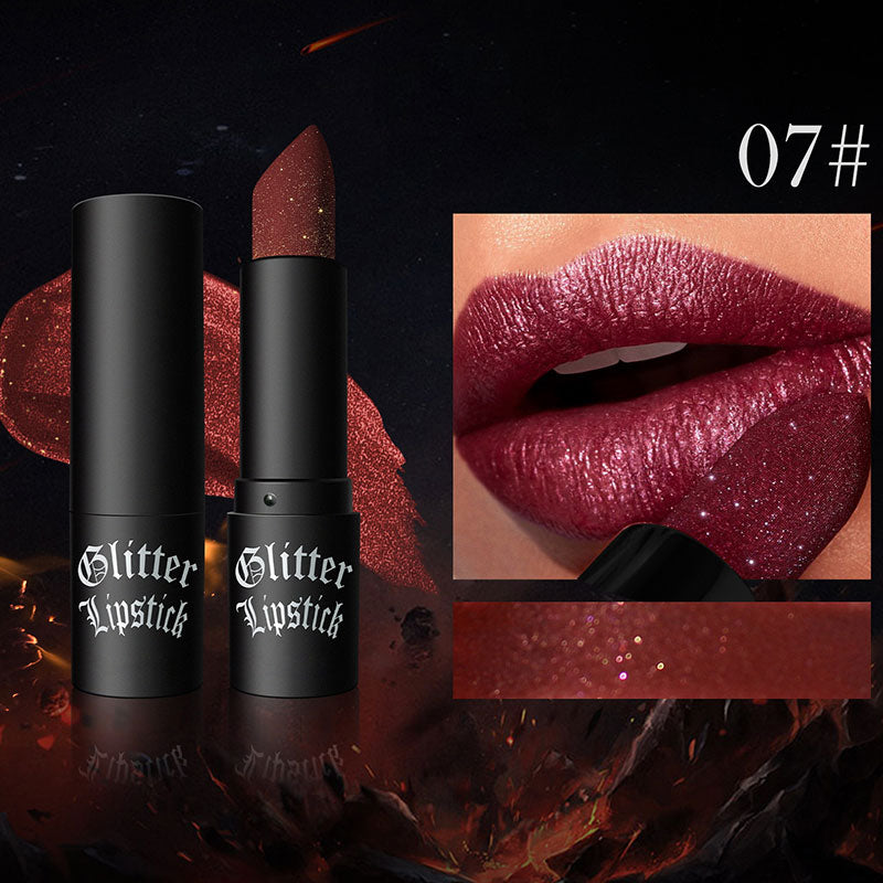Matte Permanent Lipstick With Fine Glitter